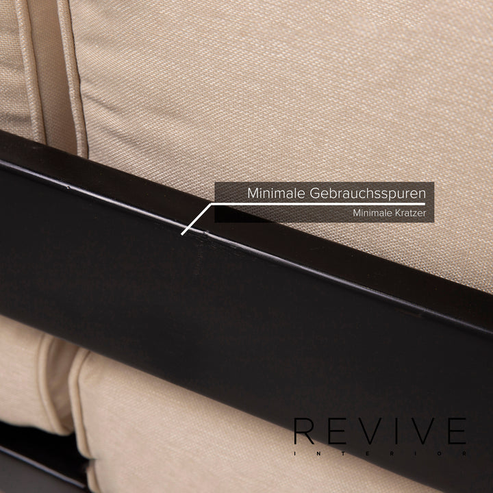 Knoll International Bastiano fabric sofa set cream 1x three-seater 1x two-seater new cover #15395