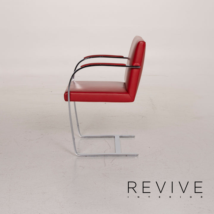Knoll International Brno Leather Chair Set Red Set #15351