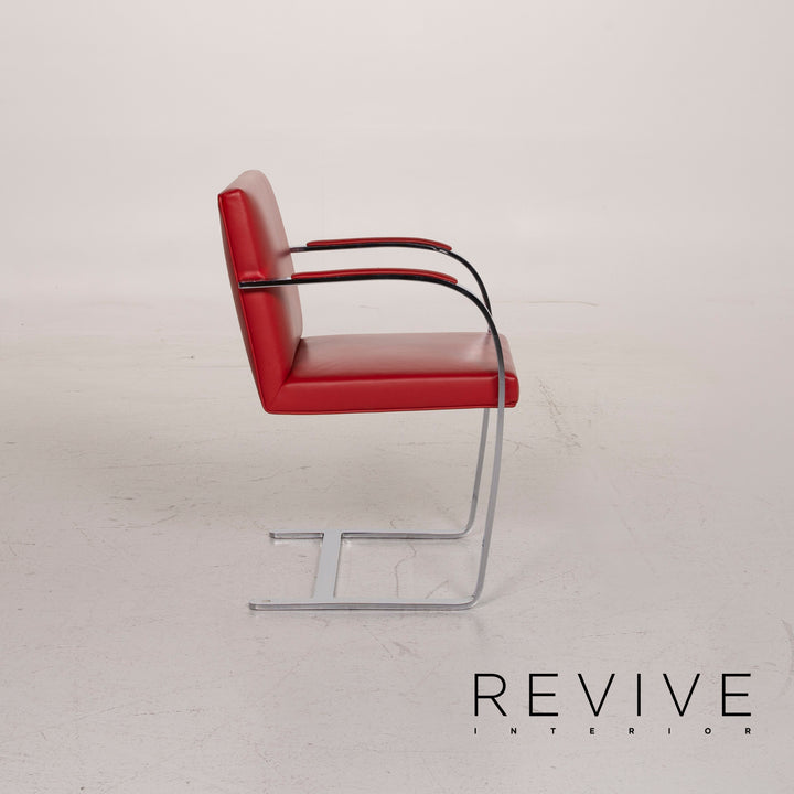 Knoll International Brno Leather Chair Set Red Set #15351