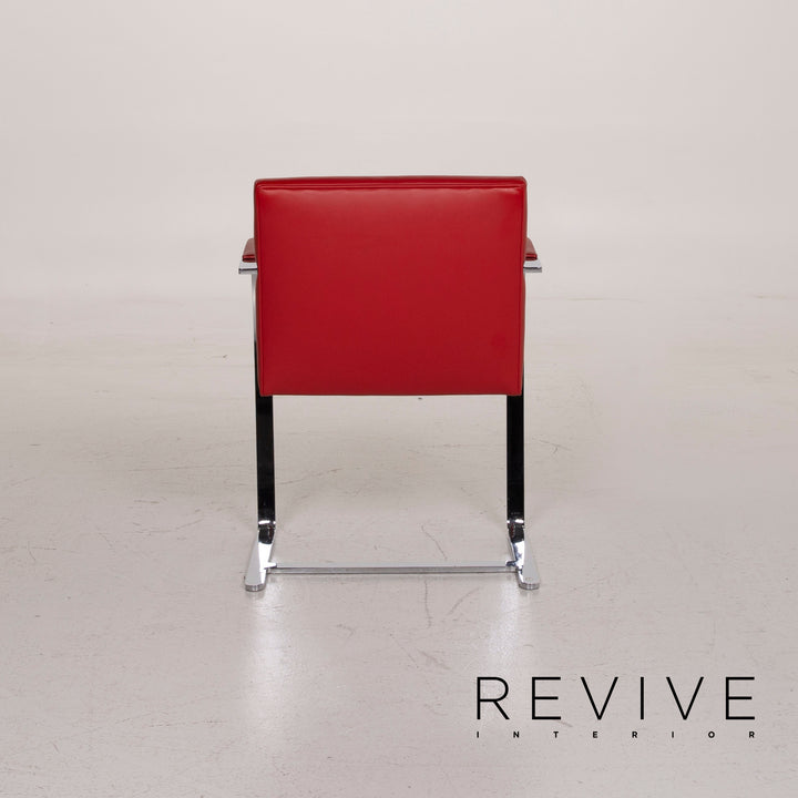 Knoll International Brno Leather Chair Set Red Set #15351