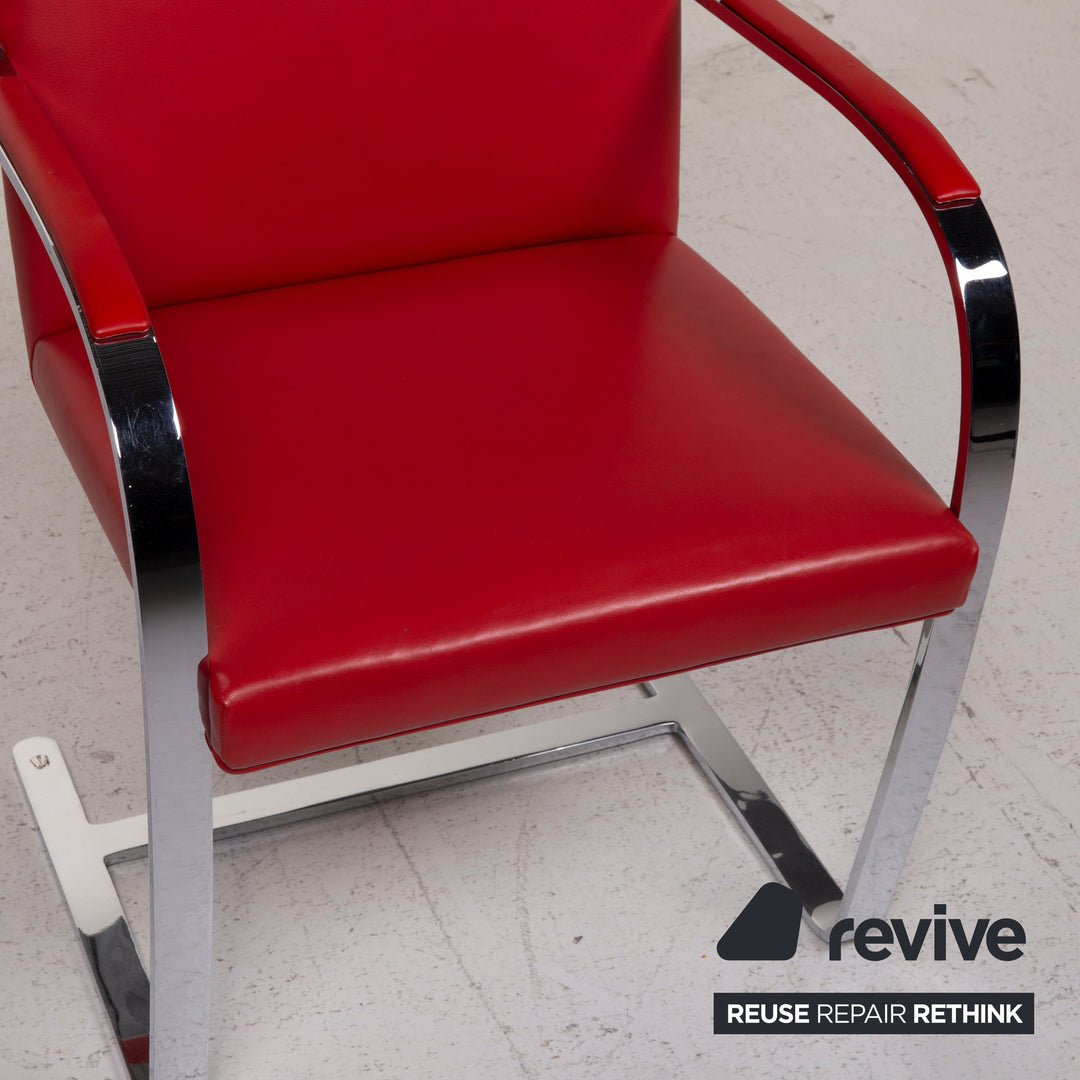 Knoll International Brno Leder Stuhl Rot #15350