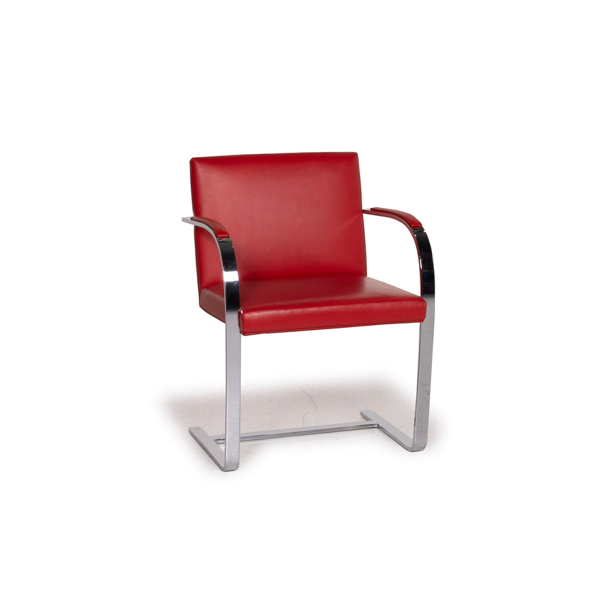 Knoll International Brno Leder Stuhl Rot #15350