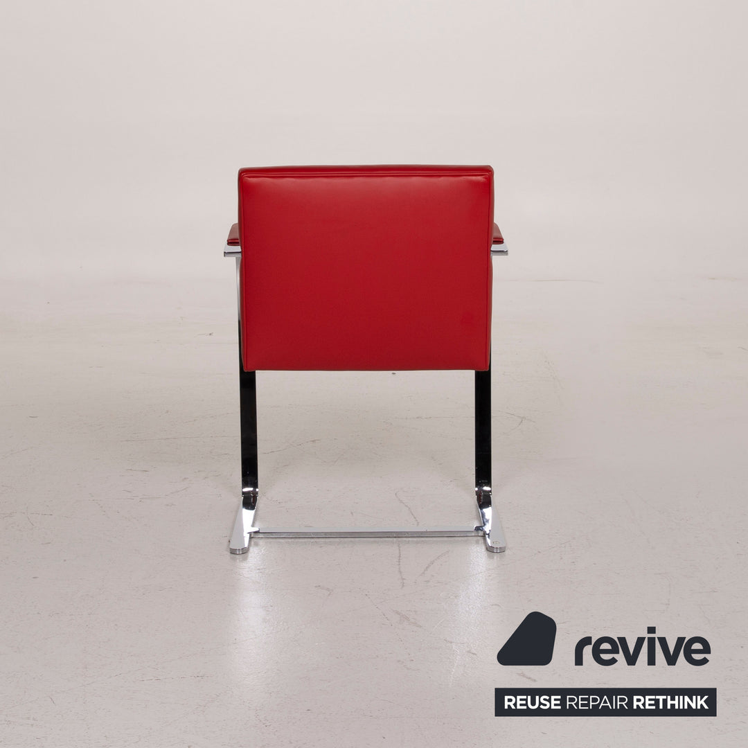 Knoll International Brno Leder Stuhl Rot #15350
