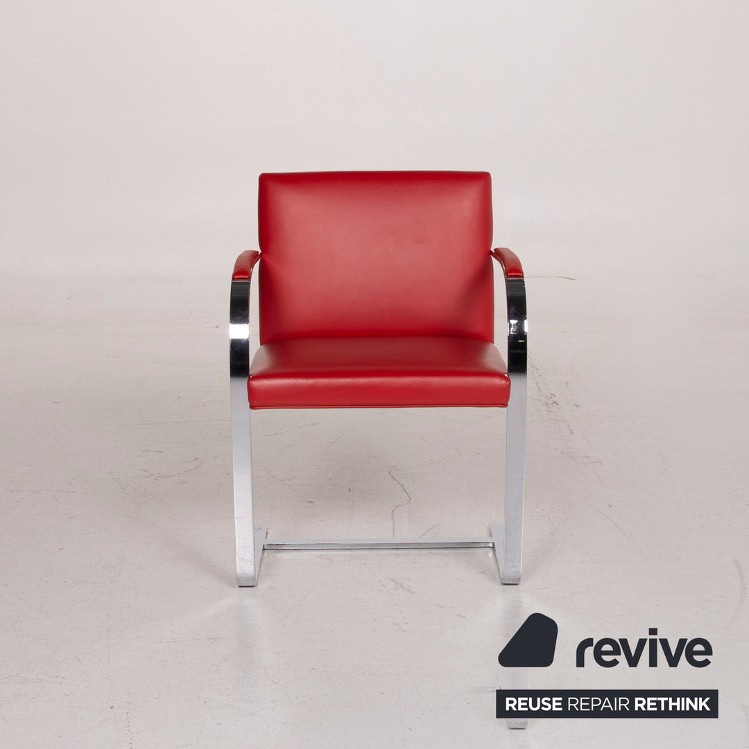 Knoll International Brno Leder Stuhl Rot #15350