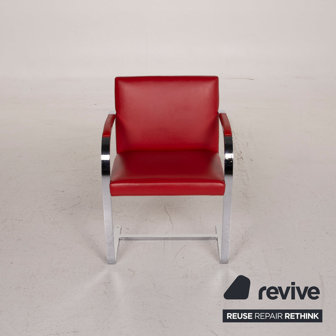 Knoll International Brno Leder Stuhl Rot #15350
