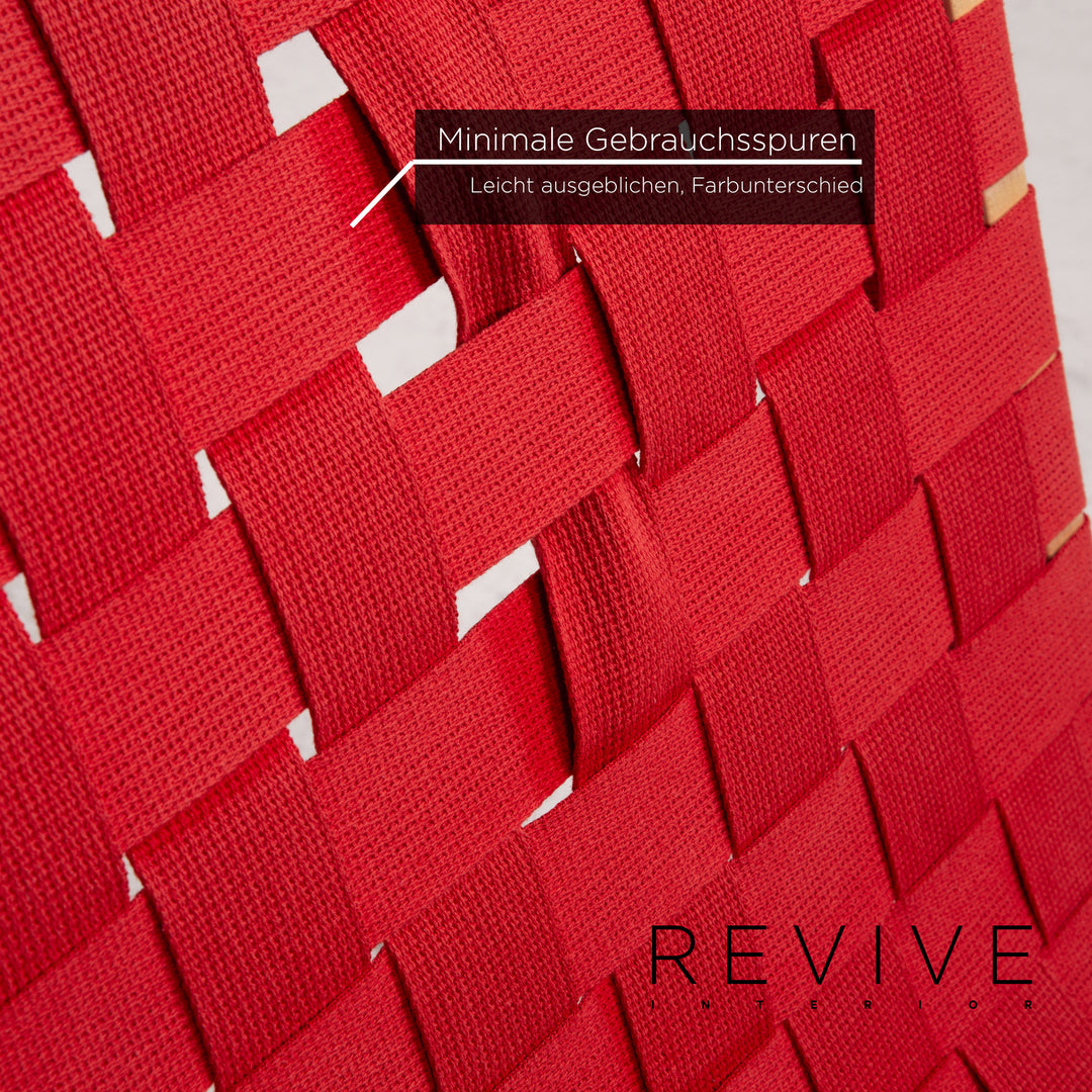 Knoll International Risom Lounge Chair Fabric Chair Red Armchair #14922