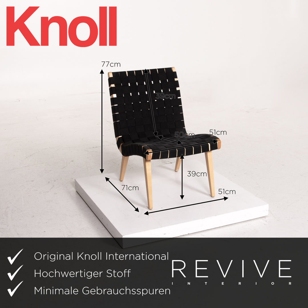 Knoll International Risom Lounge Chair toff Stuhl Schwarz Sessel #14921