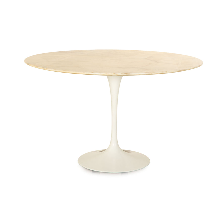 Knoll International Saarinen Tulip Stone Dining Table Marble White