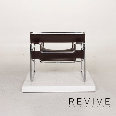Knoll International Wassily Chair Leder Sessel Garnitur Braun Dunkelbraun 2x Stuhl Marcel Breuer #12715