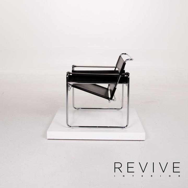 Knoll International Wassily Chair Leather Armchair Set Black Set #14270