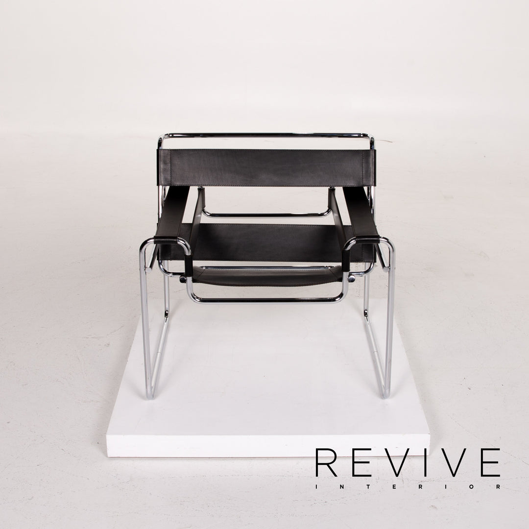 Knoll International Wassily Chair Leather Armchair Set Black Set #14270