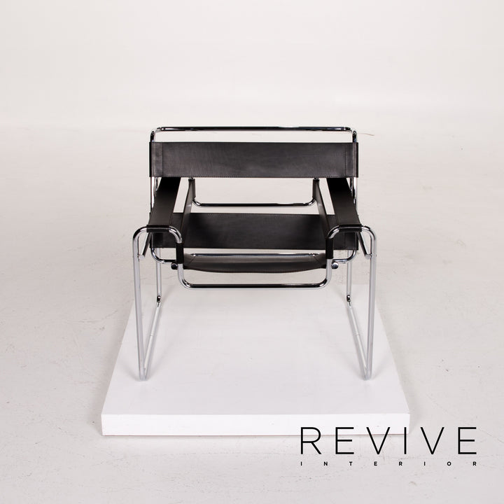 Knoll International Wassily Chair Leather Armchair Set Black Set #14270