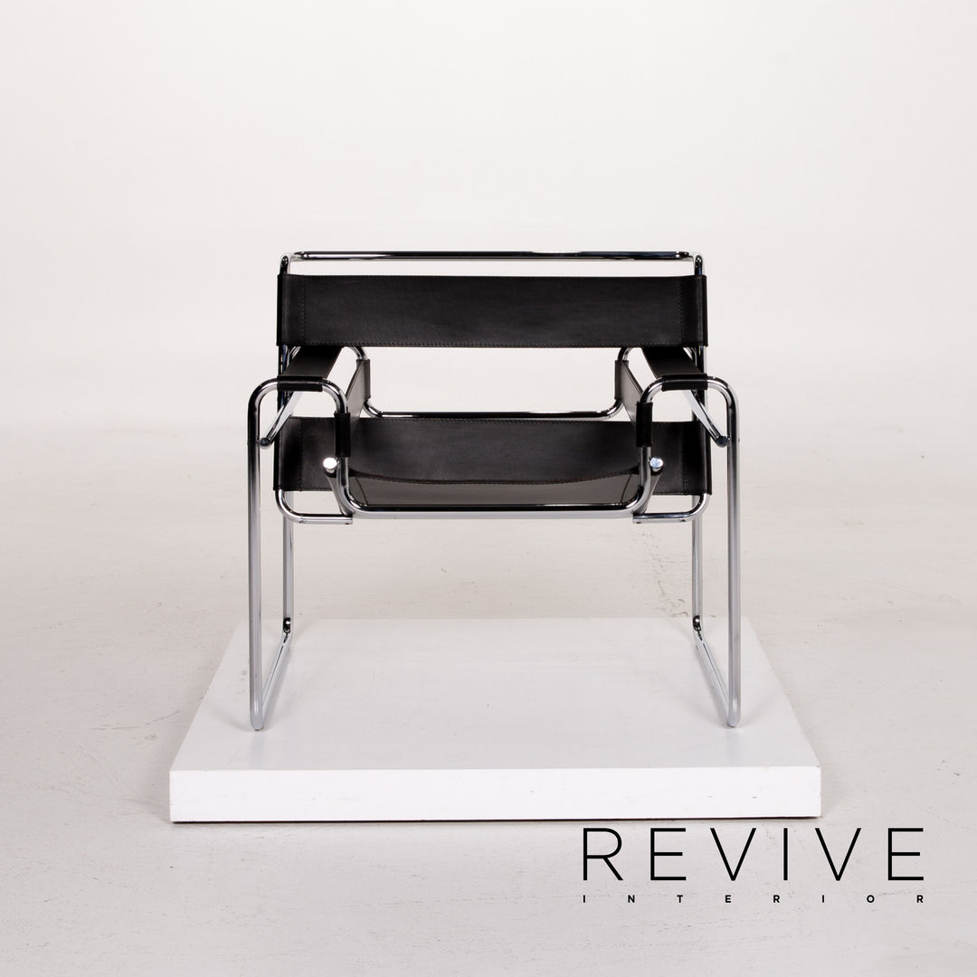 Knoll International Wassily Chair Leather Armchair Set Black Set #14270