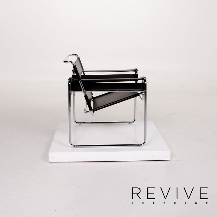 Knoll International Wassily Chair Leather Armchair Set Black Set #14270