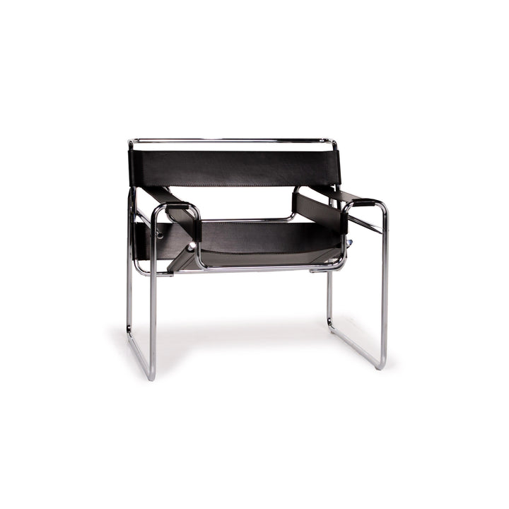 Knoll International Wassily Chair Leder Sessel Schwarz #14403