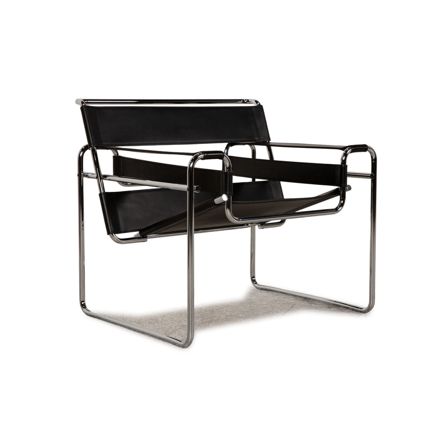 Knoll International Wassily Chair Leather Armchair Black Chair Marcel Breuer