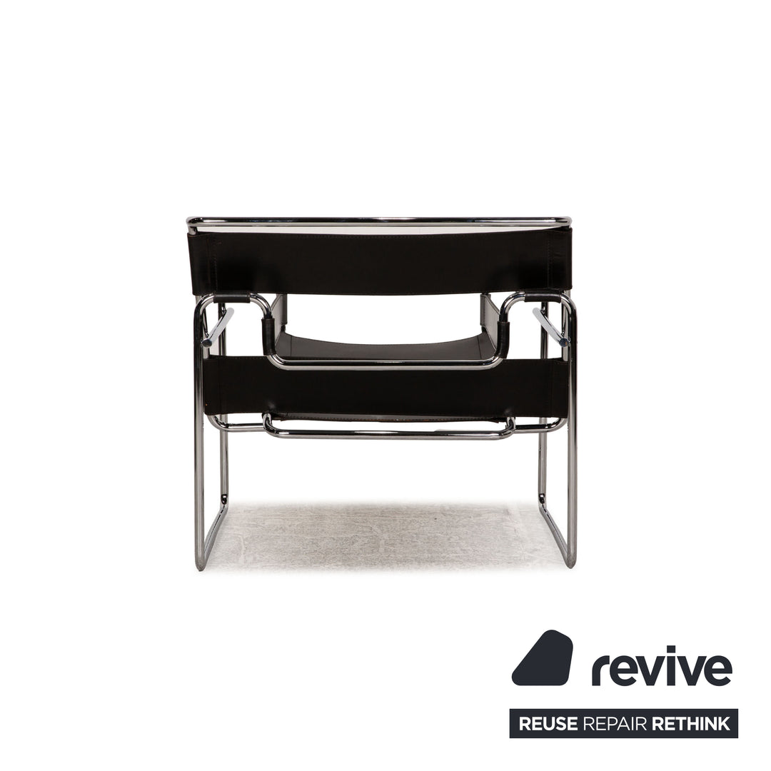 Knoll International Wassily Chair Leather Armchair Black Chair Marcel Breuer