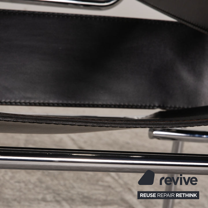 Knoll International Wassily Chair Leather Armchair Black Chair Marcel Breuer