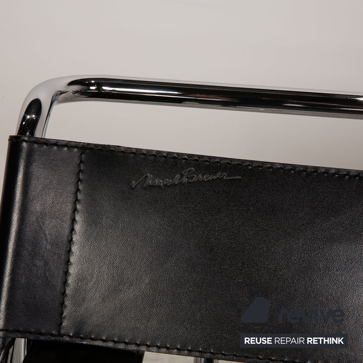 Knoll International Wassily Chair Leather Armchair Black Chair Marcel Breuer