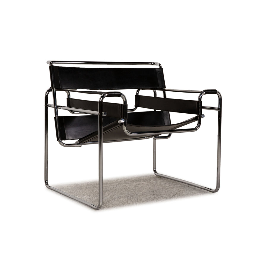 Knoll International Wassily Chair Leather Armchair Black Chair Marcel Breuer