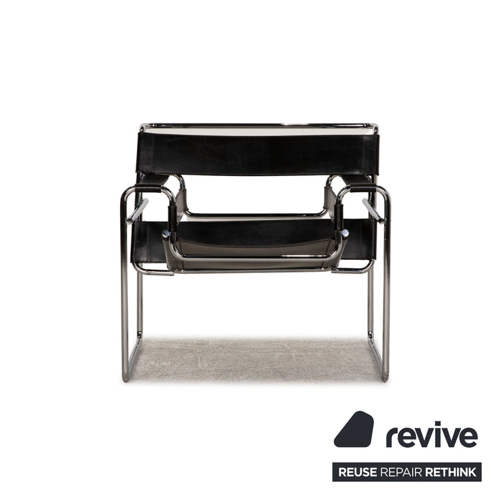 Knoll International Wassily Chair Leather Armchair Black Chair Marcel Breuer