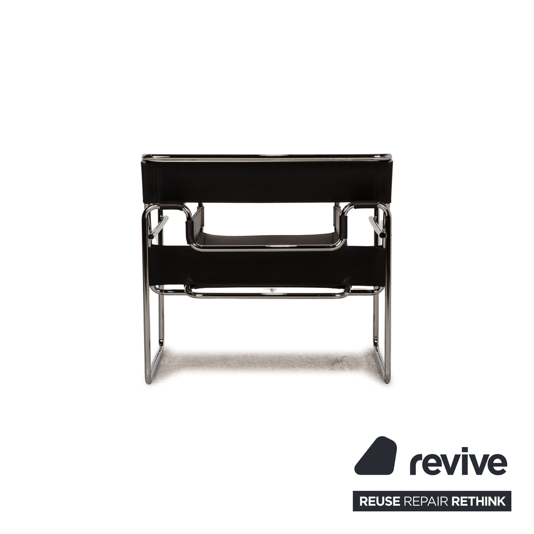 Knoll International Wassily Chair Leather Armchair Black Chair Marcel Breuer