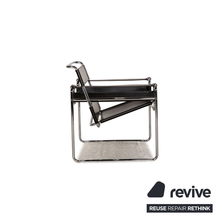 Knoll International Wassily Leather Armchair Black