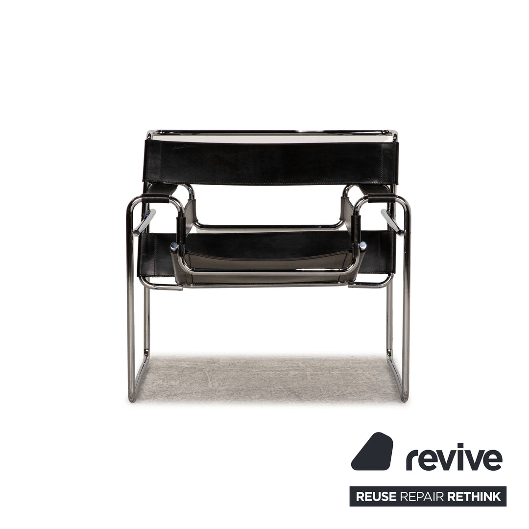 Knoll International Wassily Leather Armchair Black