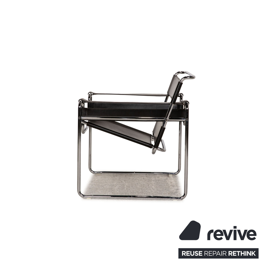 Knoll International Wassily Leather Armchair Black