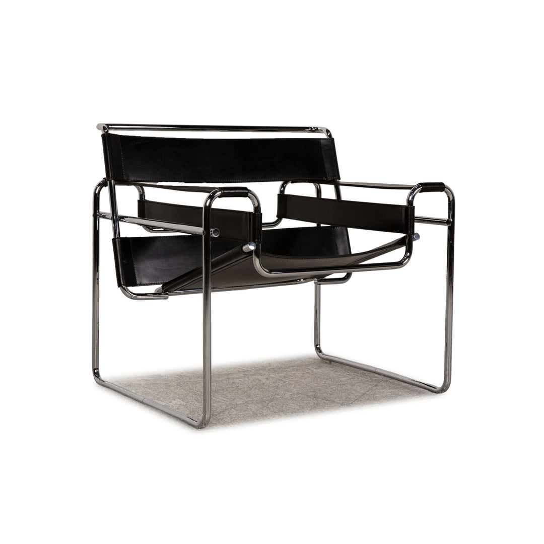 Knoll International Wassily Leather Armchair Black
