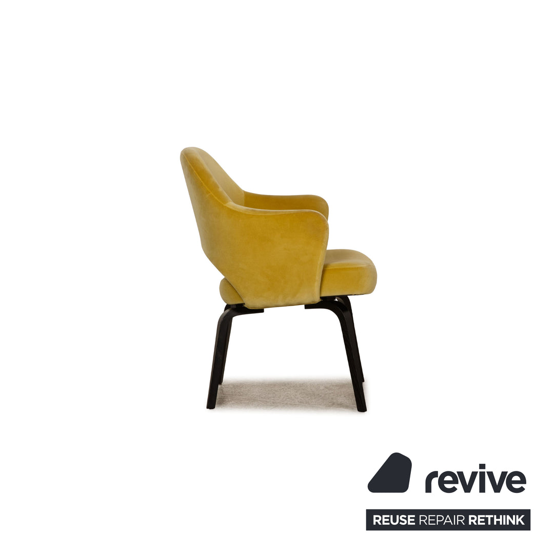 Knoll Saarinen Conference Velvet Chair Yellow Armchair