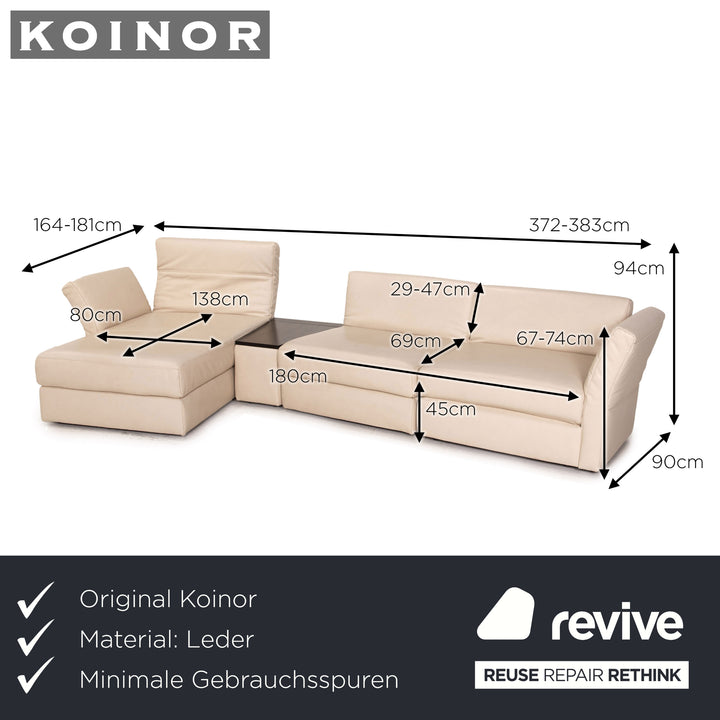 Koinor Avanti leather corner sofa beige sofa couch function