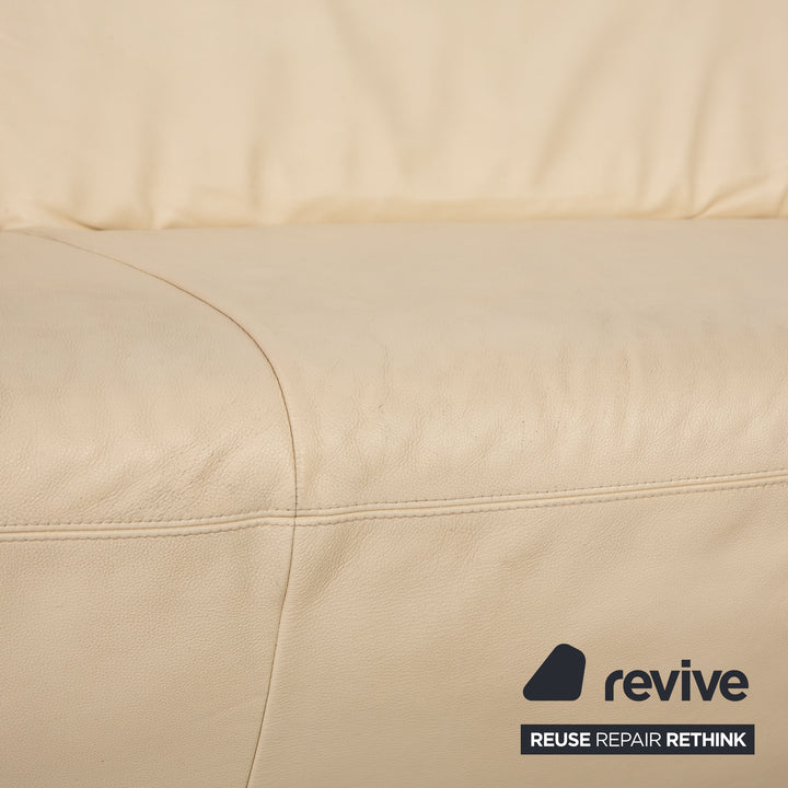 Koinor Avanti leather corner sofa cream sofa couch function chaise longue right