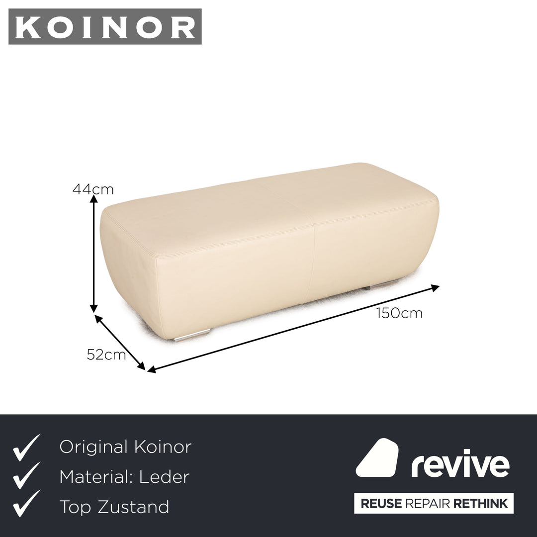 Koinor Avanti Leather Pouf Cream