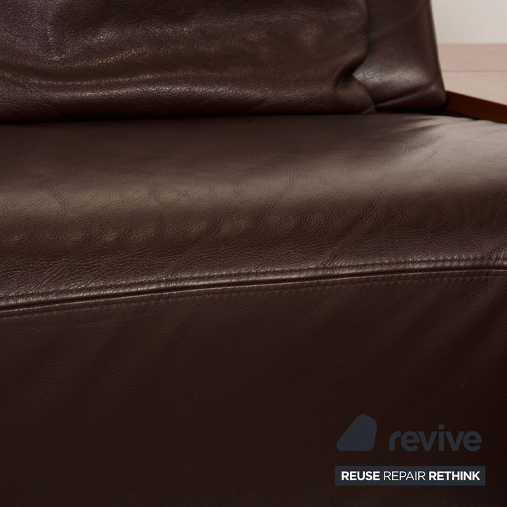 Koinor Avanti Leather Sofa Dark Brown Corner Sofa Couch Function