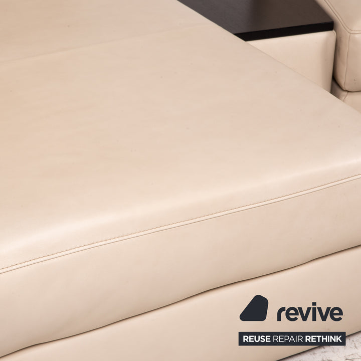 Koinor Avanti leather sofa set beige 1x corner sofa 1x stool function