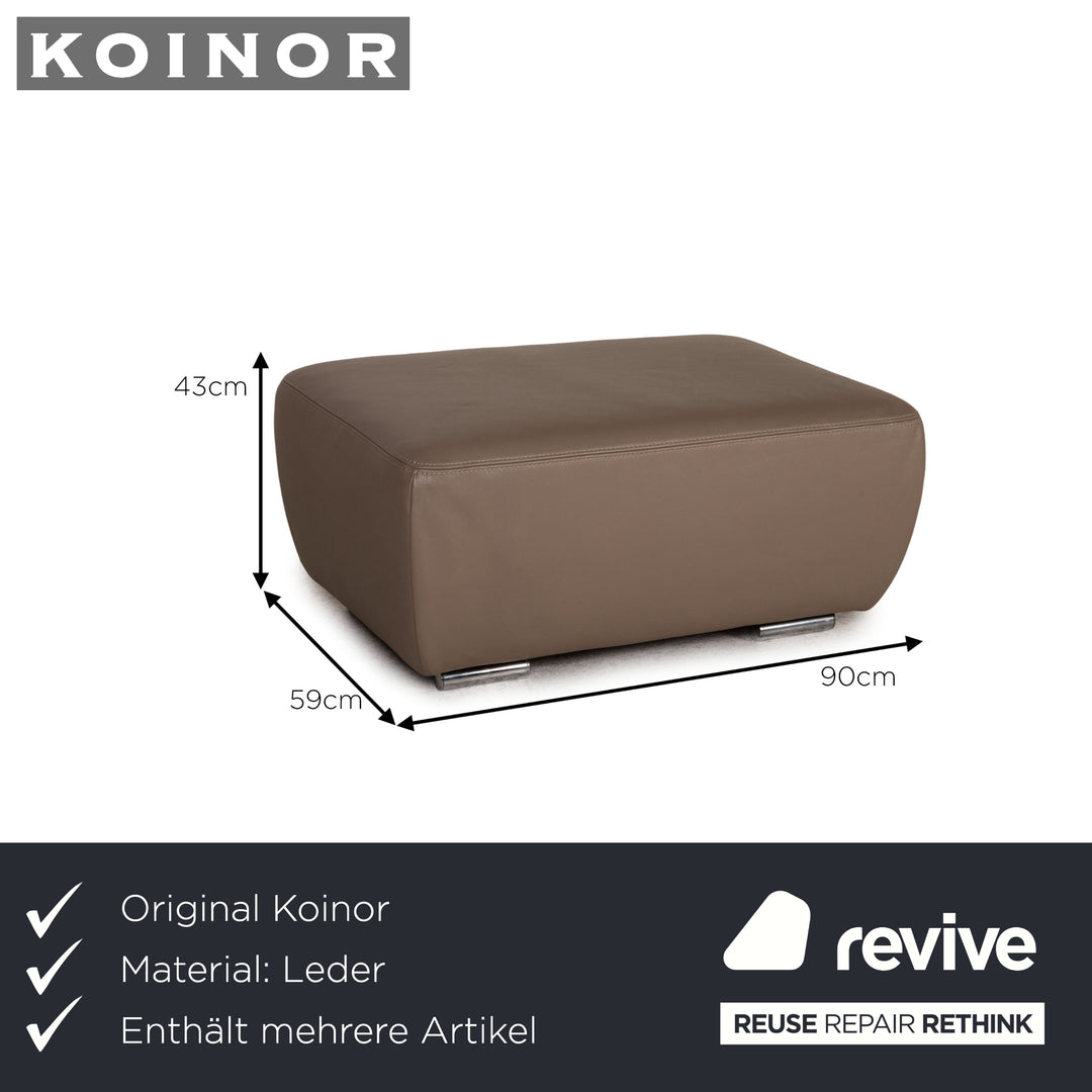 Koinor Avanti Leather Sofa Set Beige Corner Sofa Pouf