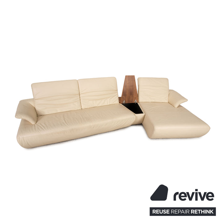 Koinor Avanti leather sofa set cream corner sofa stool couch function