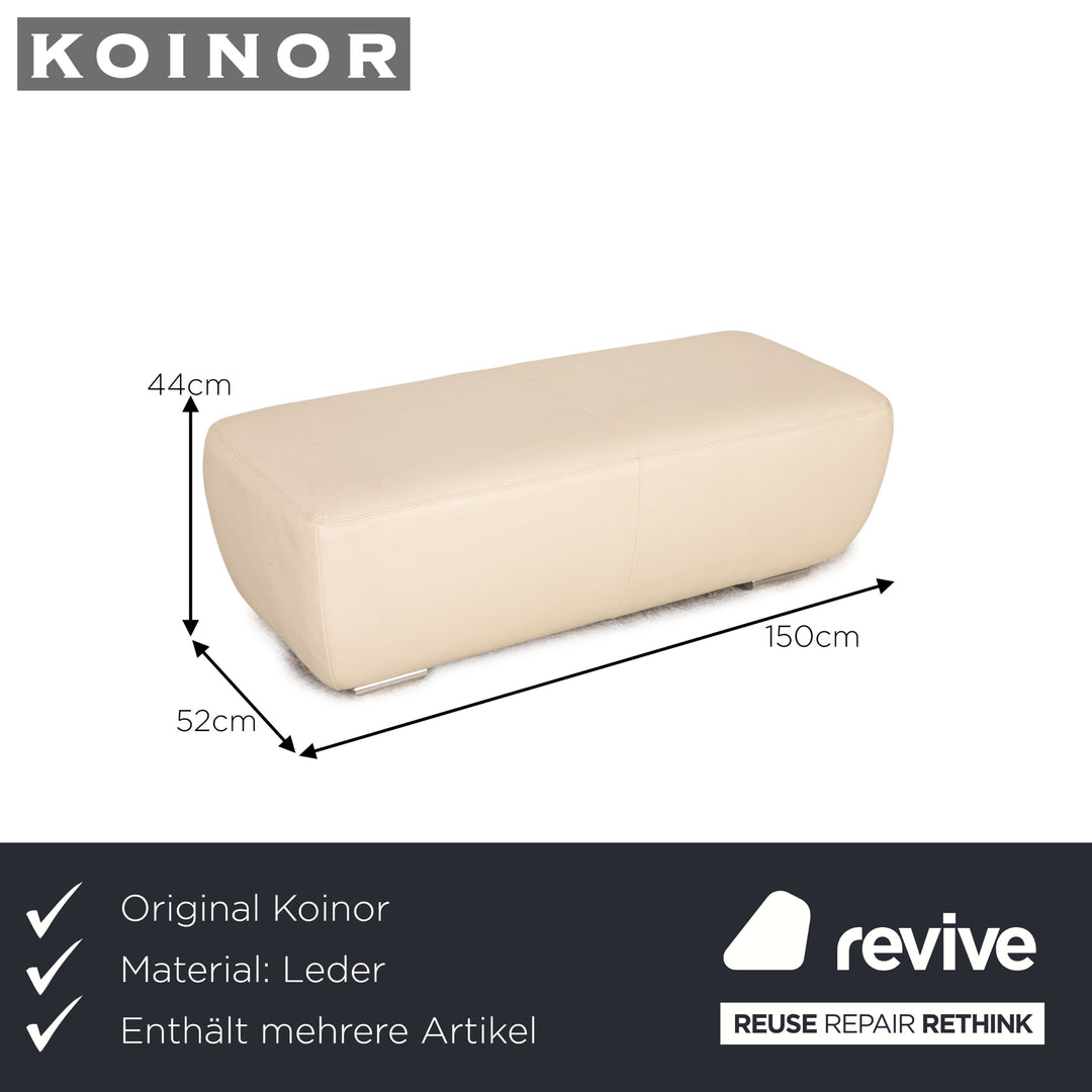 Koinor Avanti leather sofa set cream corner sofa stool couch function