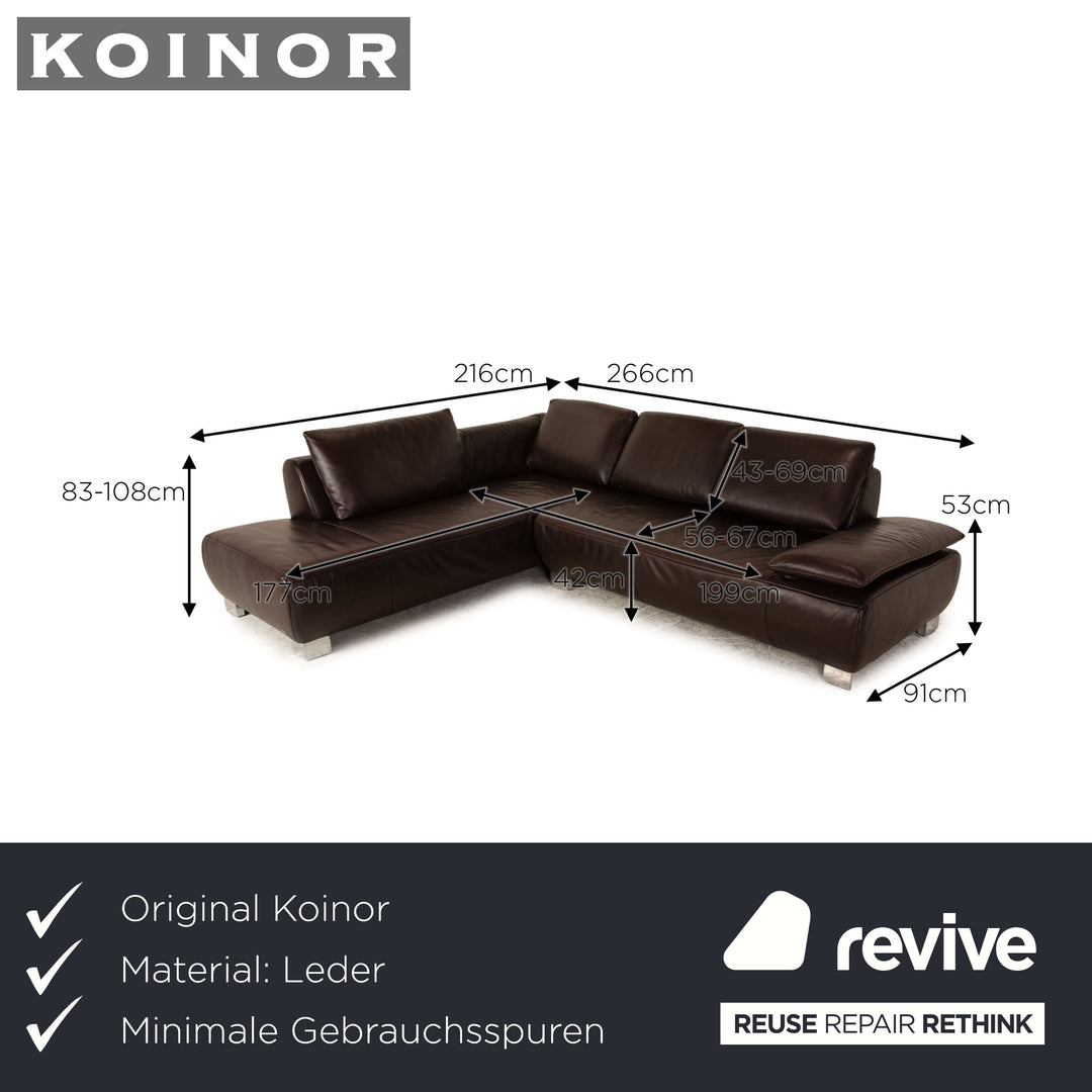 Koinor Bavero Leder Ecksofa Braun Sofa Couch Funktion Recamiere links