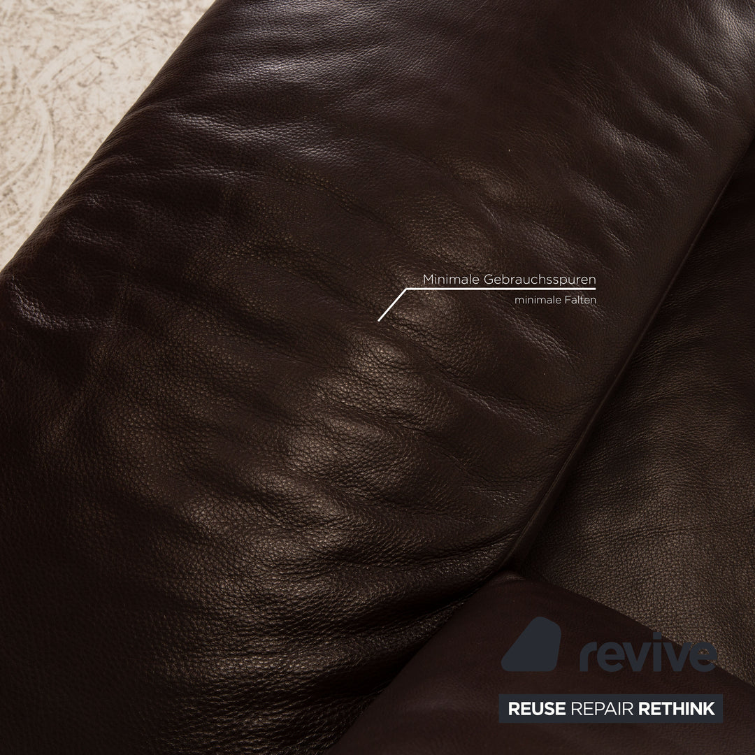 Koinor Bavero leather corner sofa brown sofa couch function recamier left