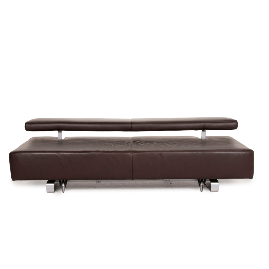 Koinor Come On Leather Sofa Dark Brown Brown Three Seater Function Couch