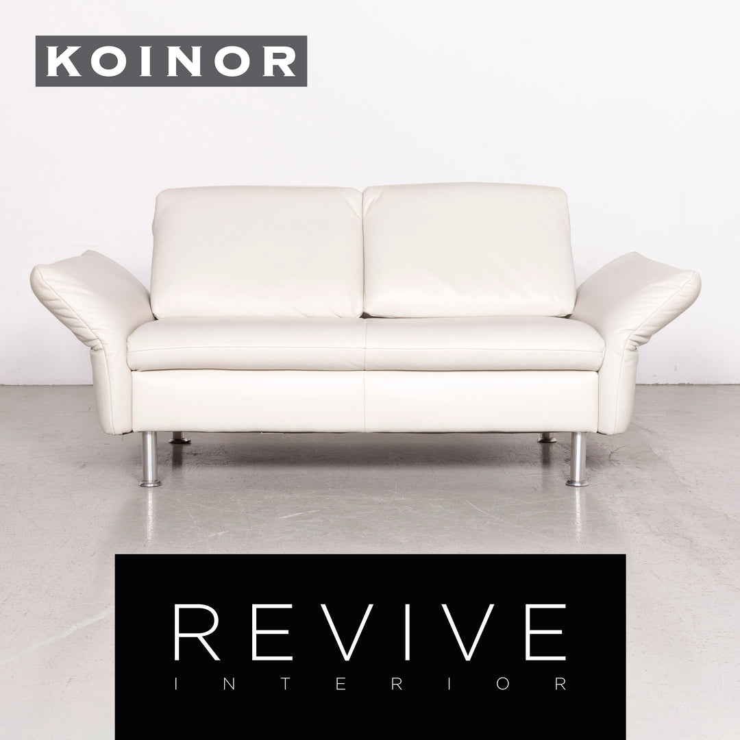 Koinor designer leather sofa beige genuine leather two-seater couch #7601