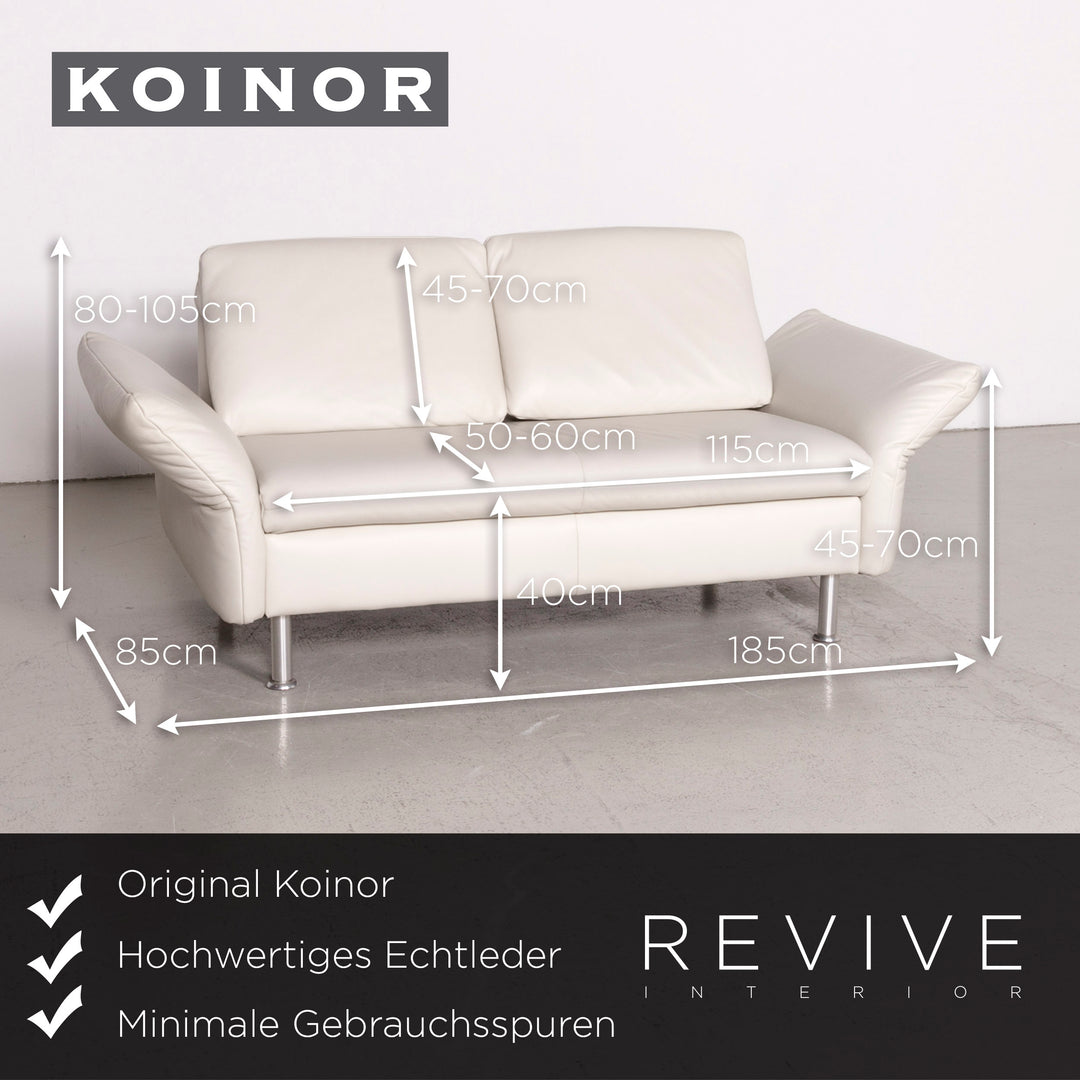 Koinor designer leather sofa beige genuine leather two-seater couch #7601