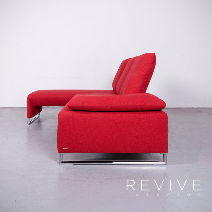 Koinor Designer Fabric Sofa Red Corner Sofa Couch