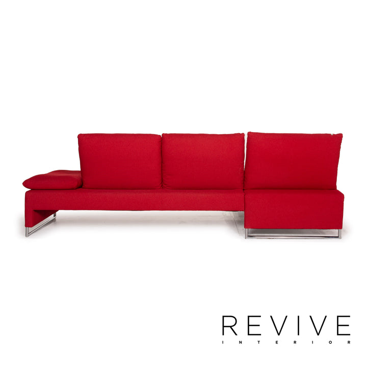 Koinor Designer Fabric Sofa Red Corner Sofa Couch