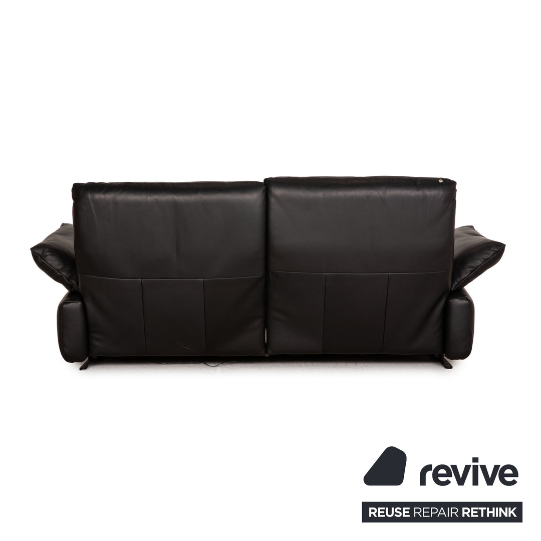 Koinor Easy leather sofa black three-seater couch function relaxation function