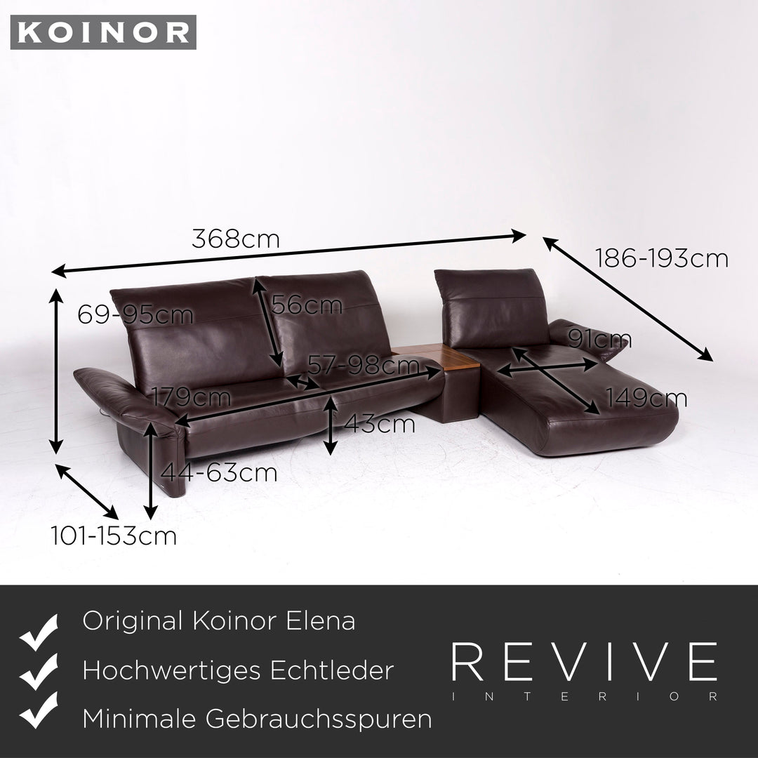 Koinor Elena Leather Sofa Brown Corner Sofa Couch Feature #9163