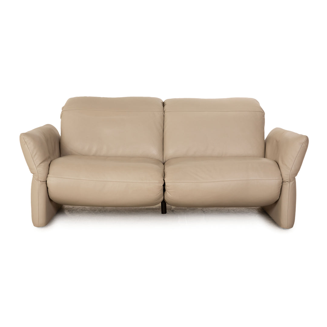 Koinor Elena leather three-seater cream sofa couch manual function