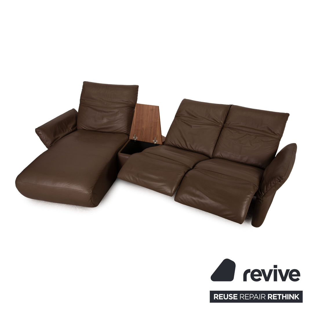 Koinor Elena leather corner sofa brown sofa couch electric function